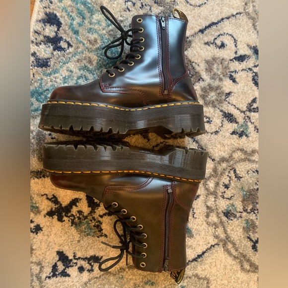 Dr. Martens Vegan Jadon II Platform Boots in Cherry Arcadia - Picture 3 of 6